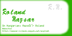roland mazsar business card